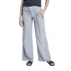 Athleta Women's Size 0 Cabo Linen Wide Leg Lightweight Pant Blue 447244